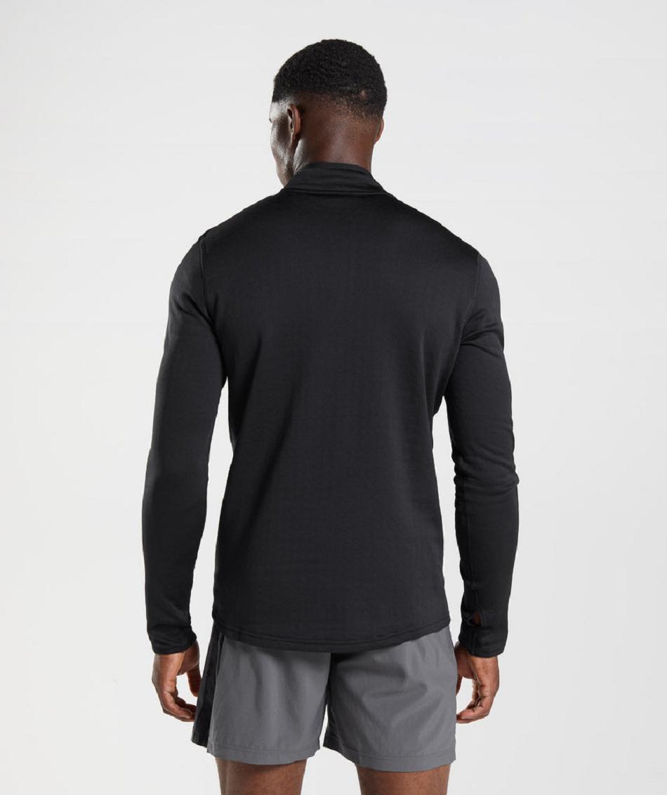 Correr Con Capucha Gymshark Deporte 1/4 Zip Hombre Negras | CO 3683SGL